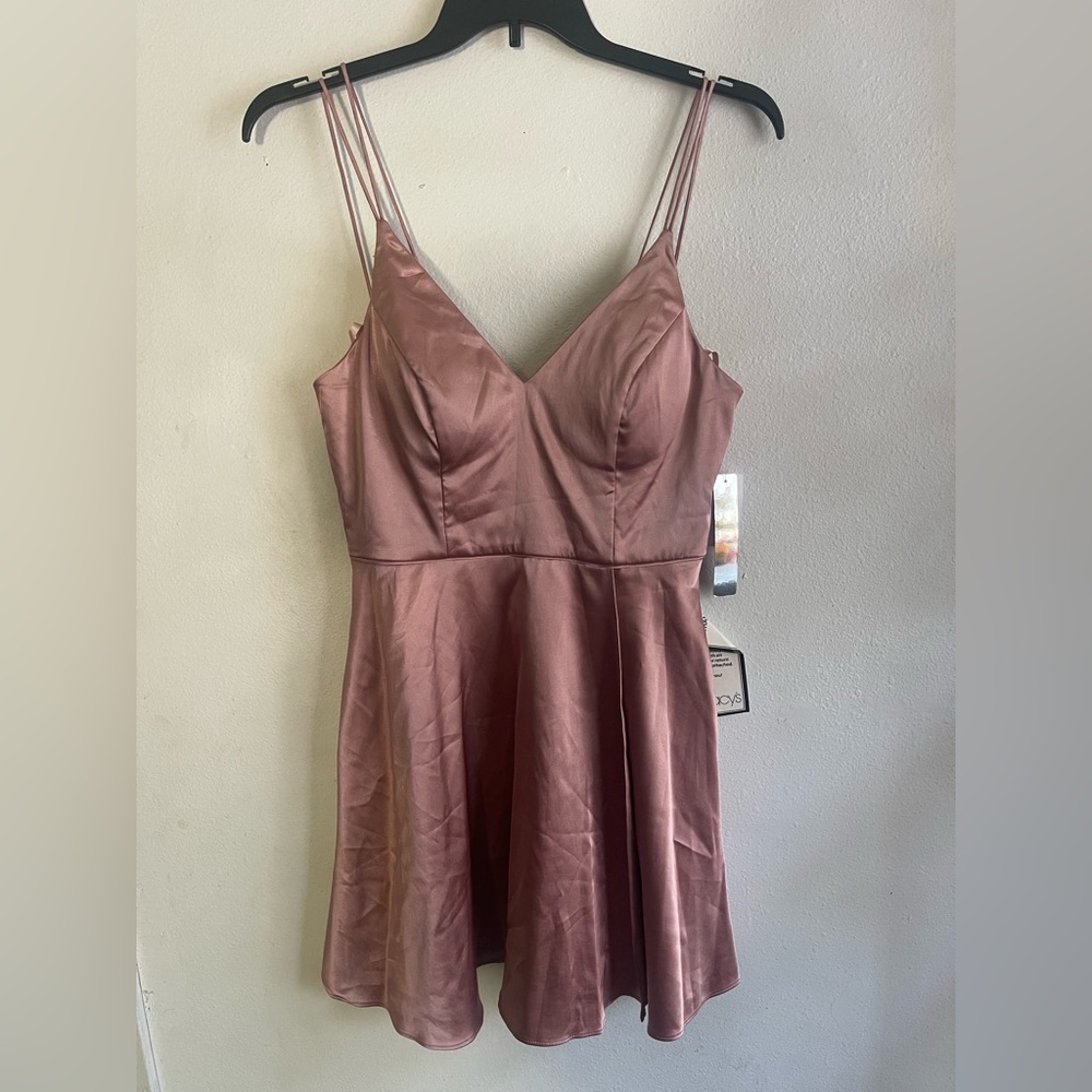 Sequin Hearts Blush Satin Dress